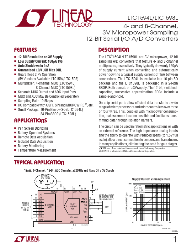<?=LTC1594L?> डेटा पत्रक पीडीएफ