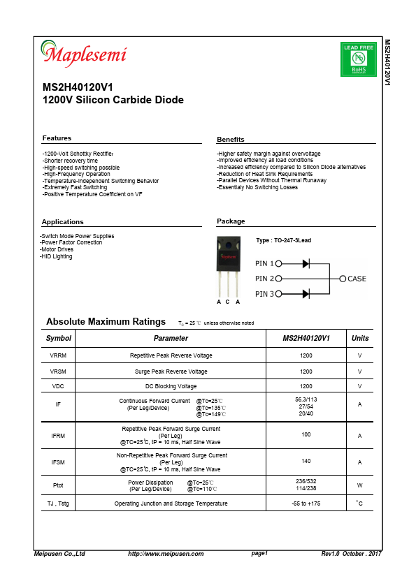 <?=MS2H40120V1?> डेटा पत्रक पीडीएफ