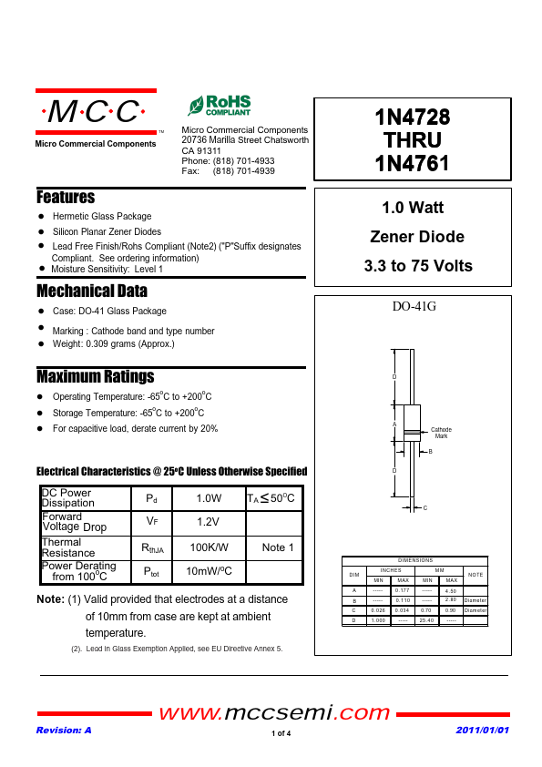 1N4730 MCC