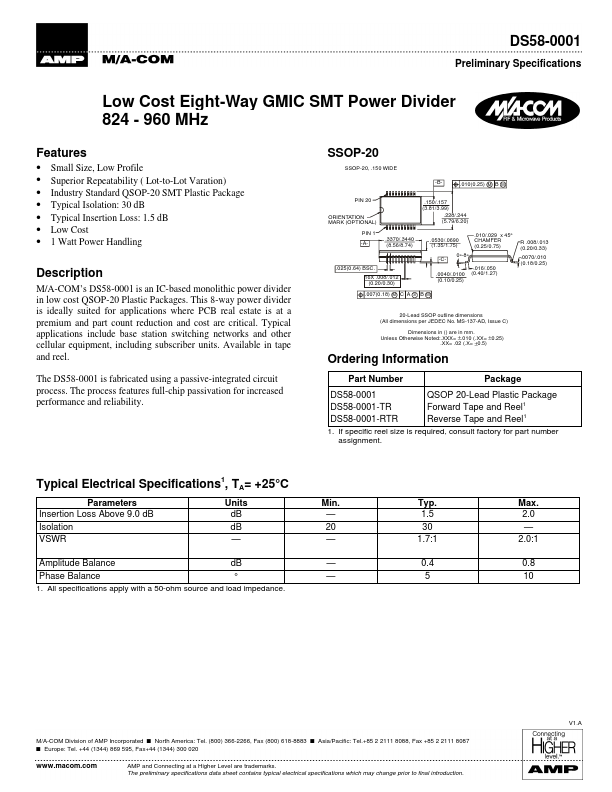 DS58-0001 Tyco Electronics