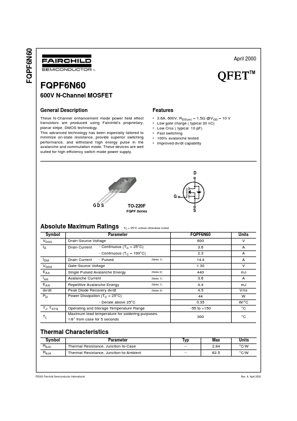 FQPF6N60