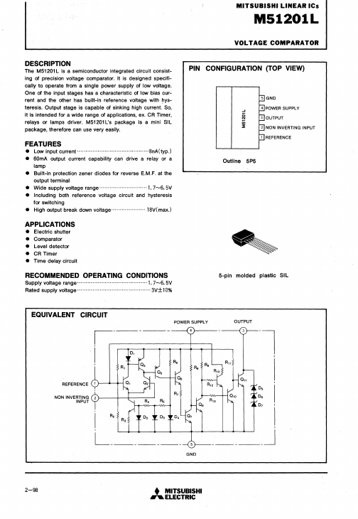 M51201 MITSUBISHI Integrated Circuits (ICs) - Jotrin Electronics