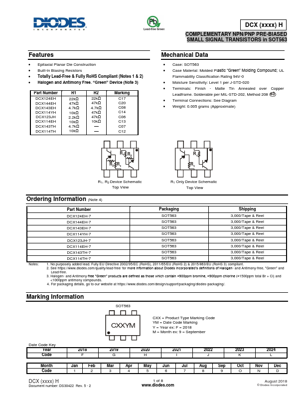 DCX114EH Diodes Incorporated