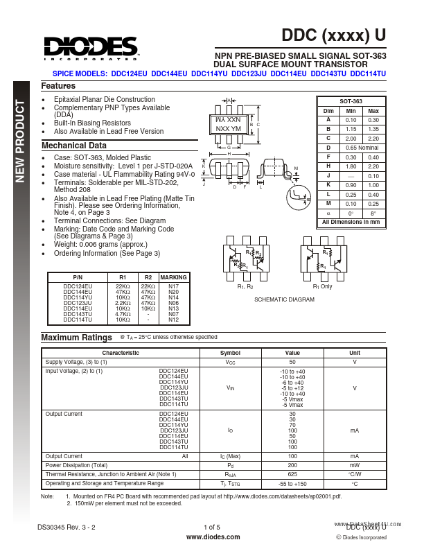 DDC144EU Diodes Incorporated