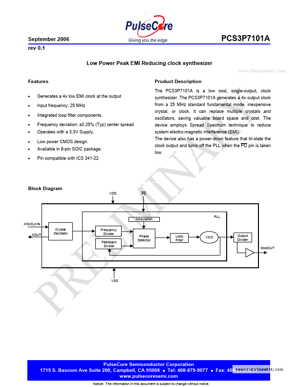 <?=PCS3P7101A?> डेटा पत्रक पीडीएफ