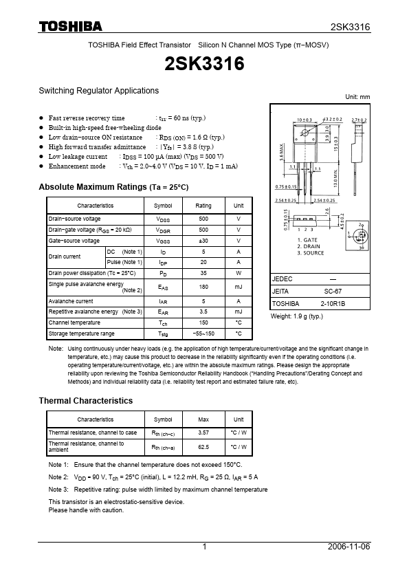 K3316 Toshiba Semiconductor