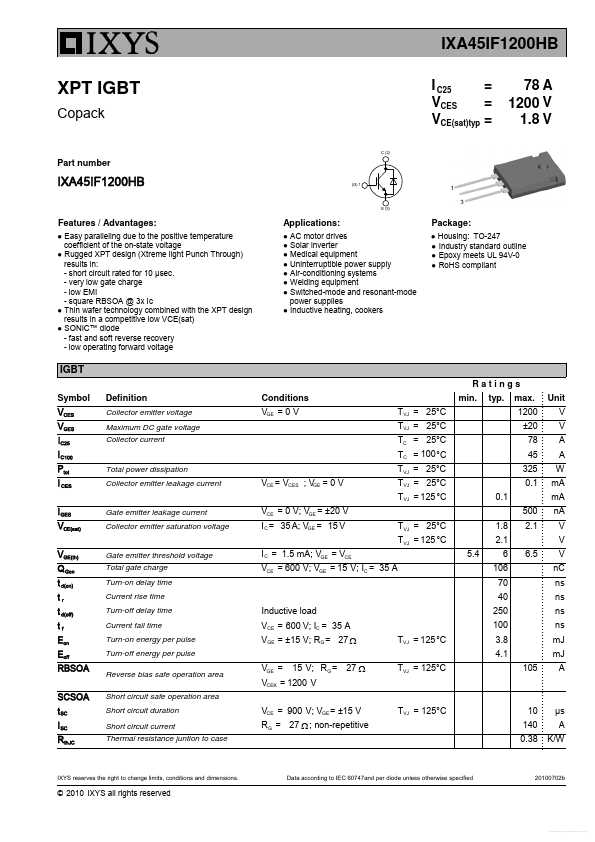 <?=IXA45IF1200HB?> डेटा पत्रक पीडीएफ