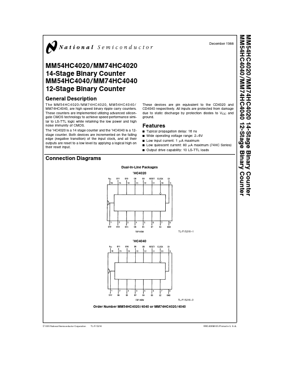 MM74HC4020 National Semiconductor