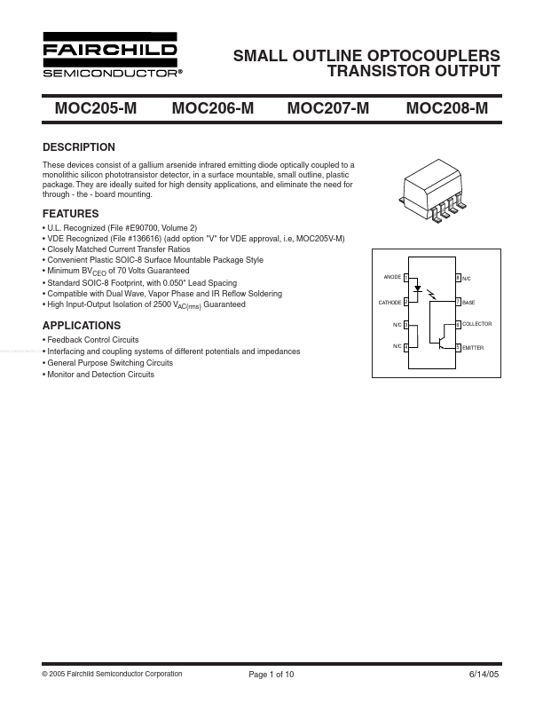 MOC206-M Fairchild Semiconductor