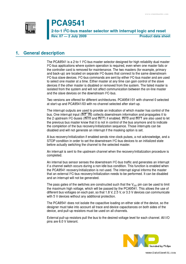 <?=PCA9541?> डेटा पत्रक पीडीएफ