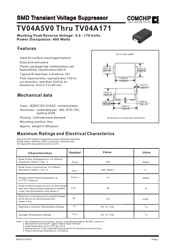 TV04A130J Comchip Technology