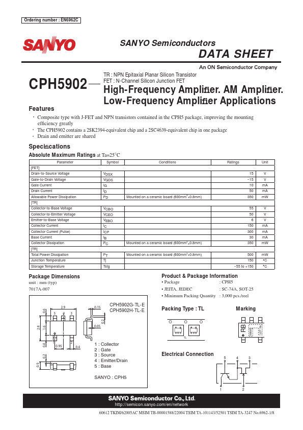 CPH5902 Sanyo Semicon Device