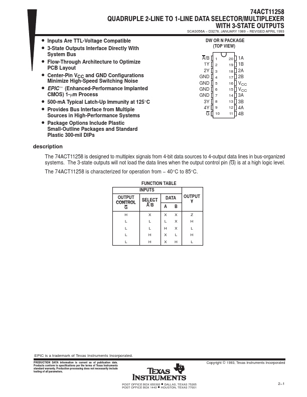 <?=74ACT11258?> डेटा पत्रक पीडीएफ