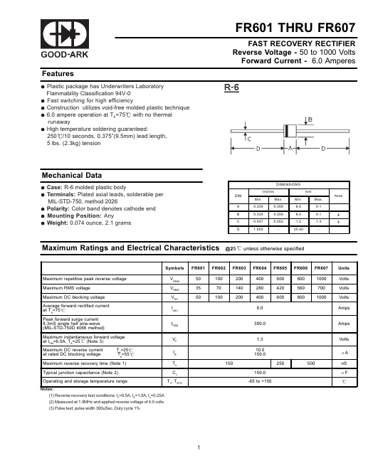 FR607 GOOD-ARK Electronics