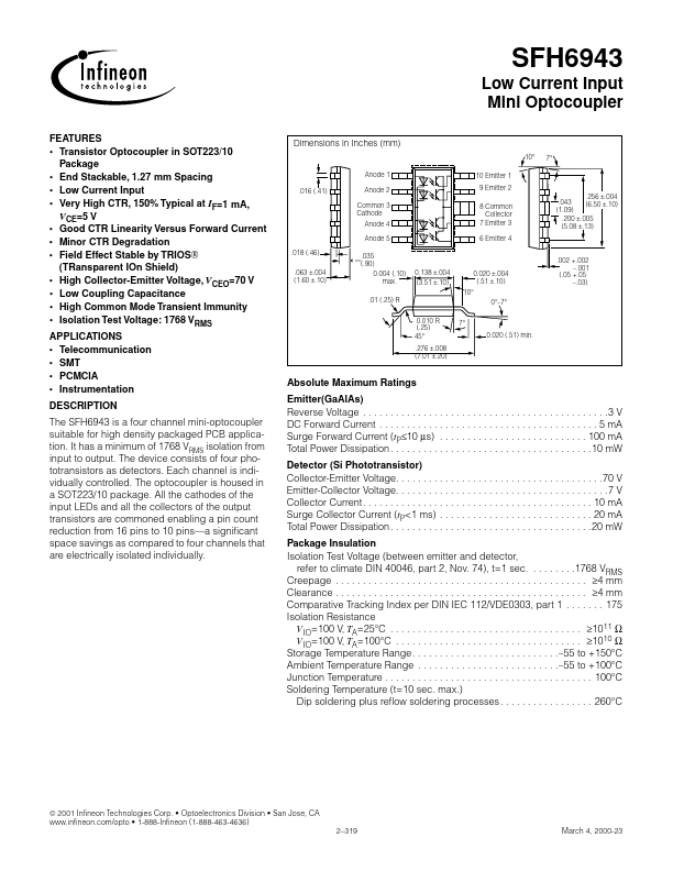 SFH6943 Infineon Technologies