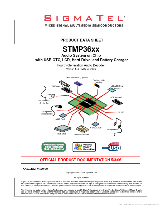 STMP3650XXBBEB1N Sigmatel