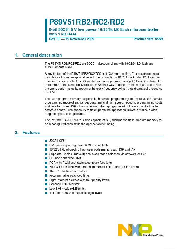 P89V51RB2FN NXP