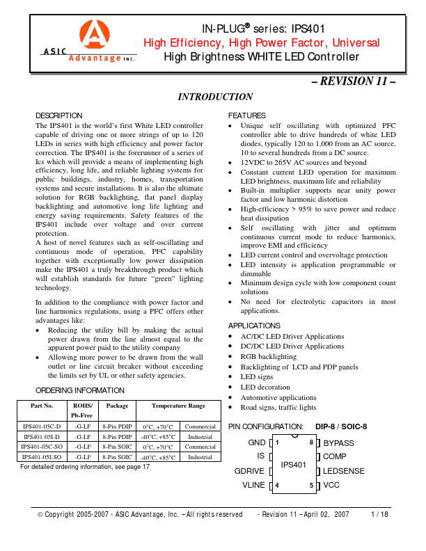 <?=IPS401-05I-D?> डेटा पत्रक पीडीएफ