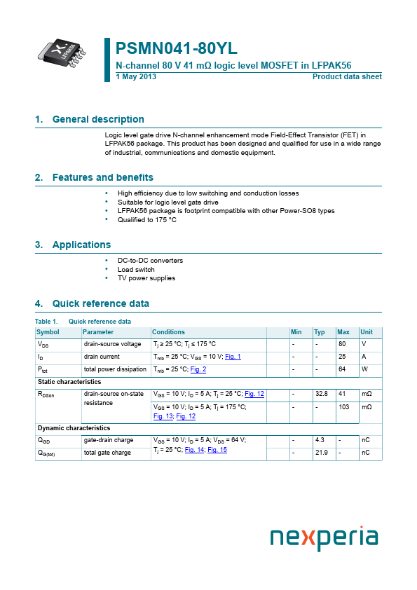 PSMN041-80YL