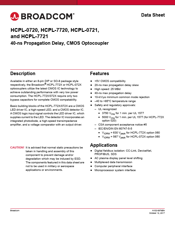 HCPL-0720 Broadcom