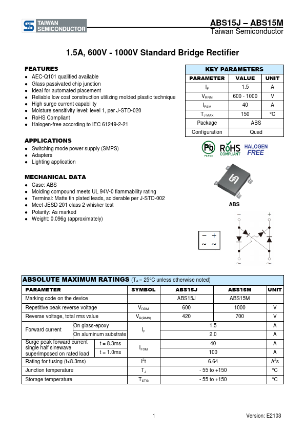 ABS15M Taiwan Semiconductor