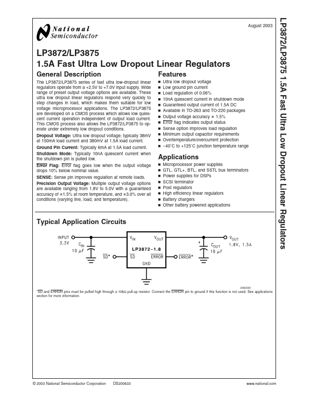 LP3872 National Semiconductor