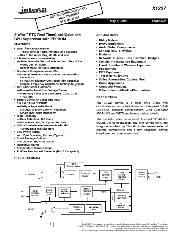 X1227 Intersil Corporation