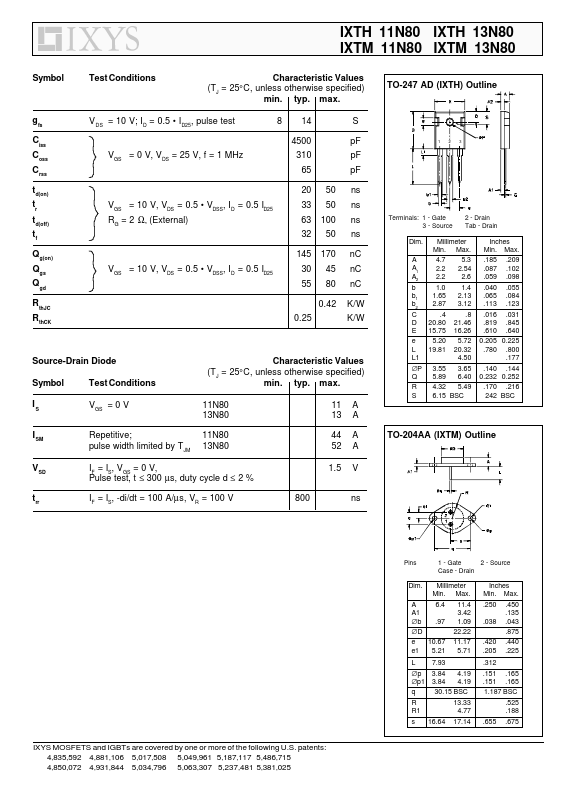 IXTH13N80