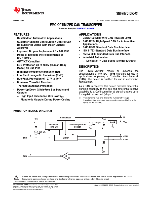 SN65HVD1050-Q1 Texas Instruments