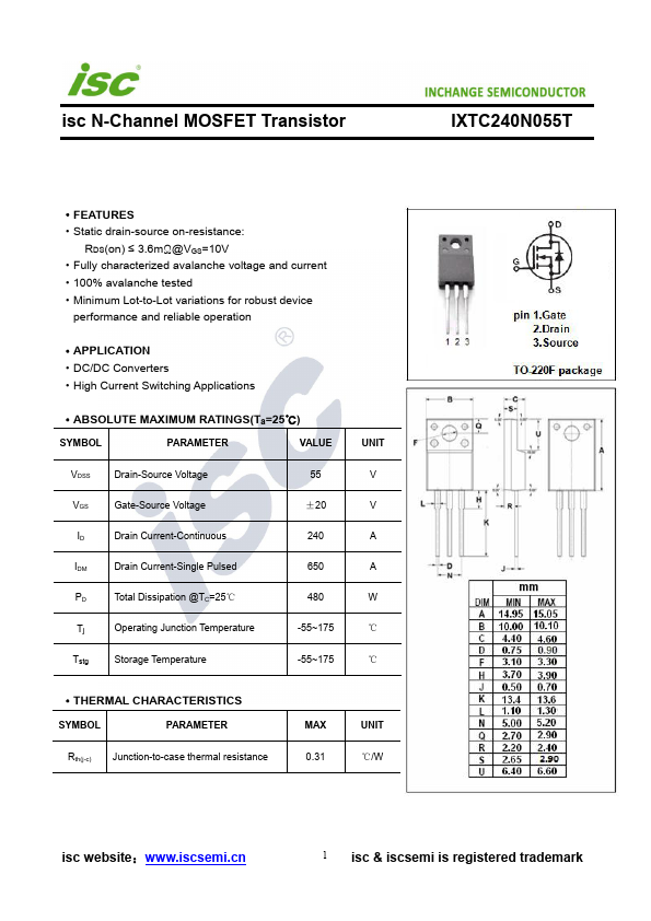 IXTC240N055T