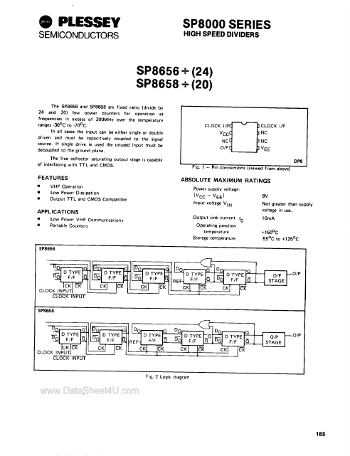 SP8656 GEC Plessey Semiconductors