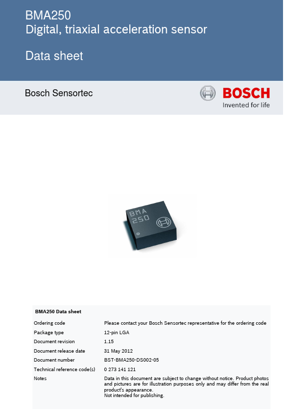 BMA250 Bosch