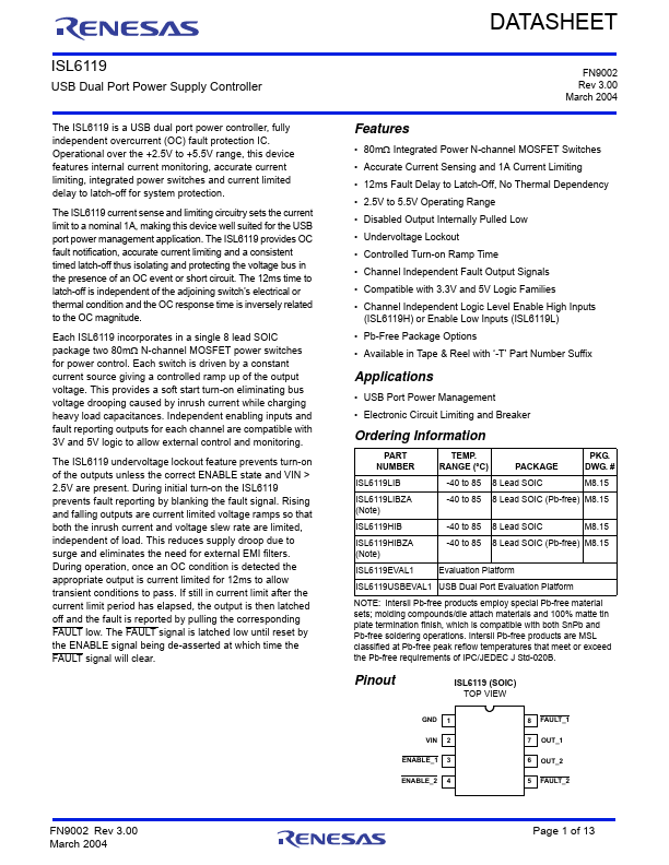 ISL6119 Renesas