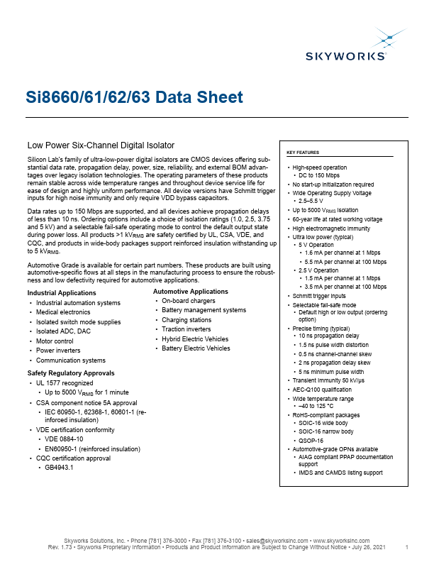 SI8662 Silicon Laboratories