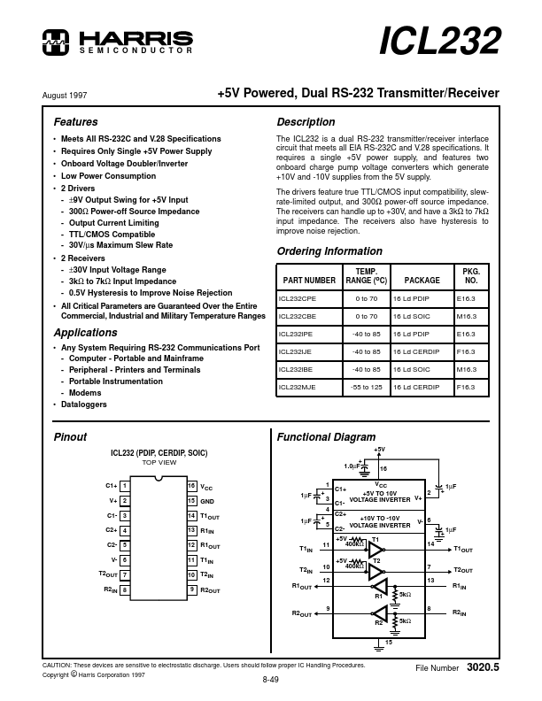 <?=ICL232?> डेटा पत्रक पीडीएफ