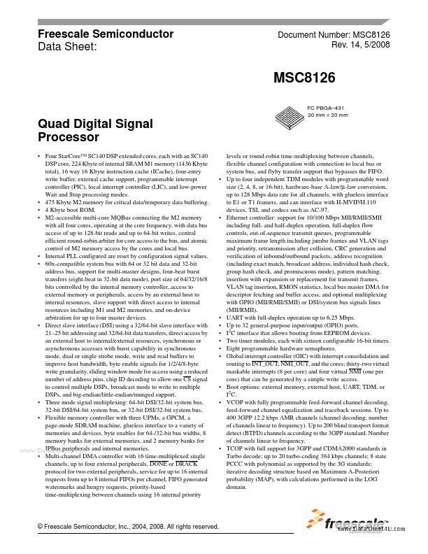 MSC8126 Freescale Semiconductor