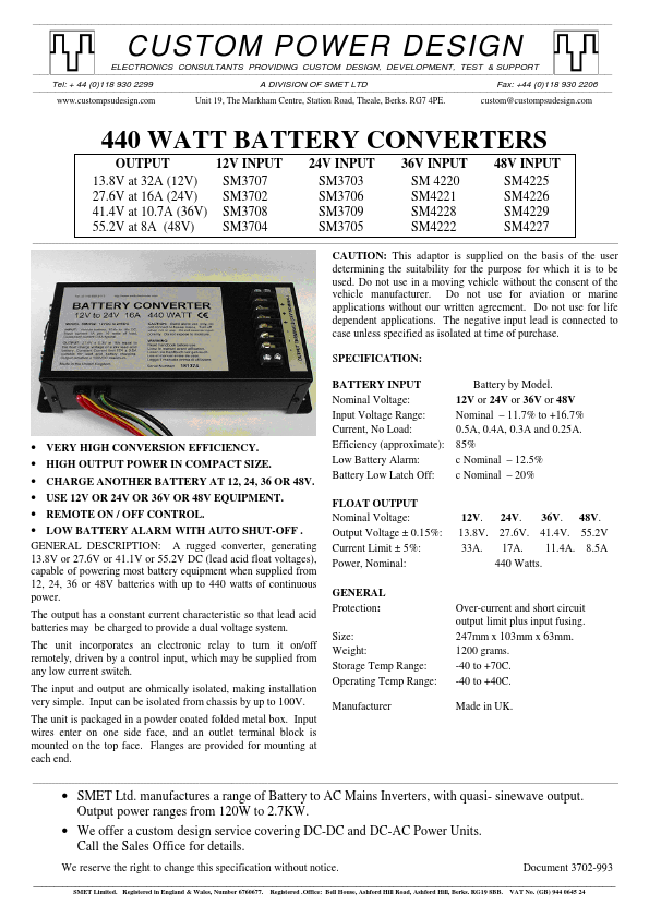 SM3705 CUSTOM POWER DESIGN