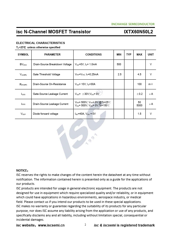 IXTX60N50L2