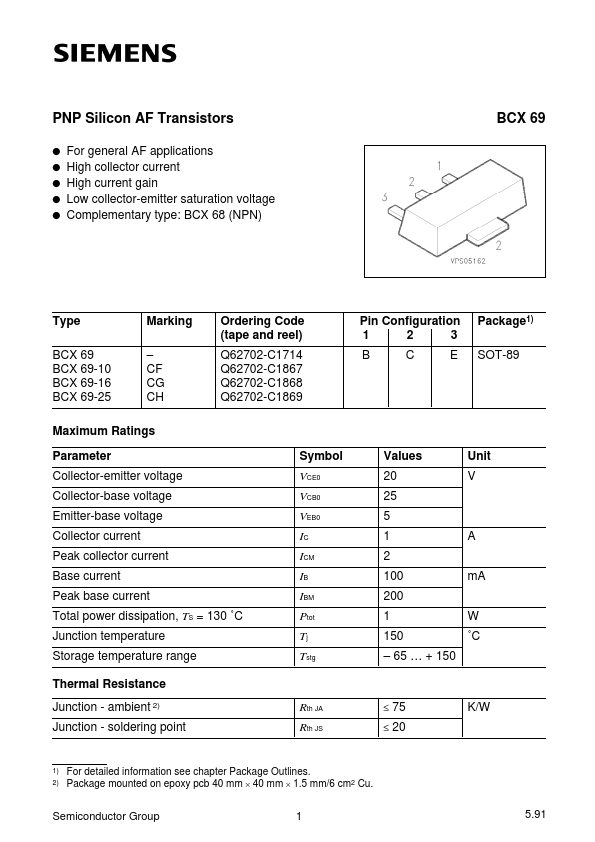 Q62702-C1868 Siemens Semiconductor Group