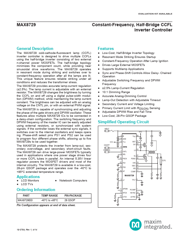 MAX8729 Maxim Integrated Products