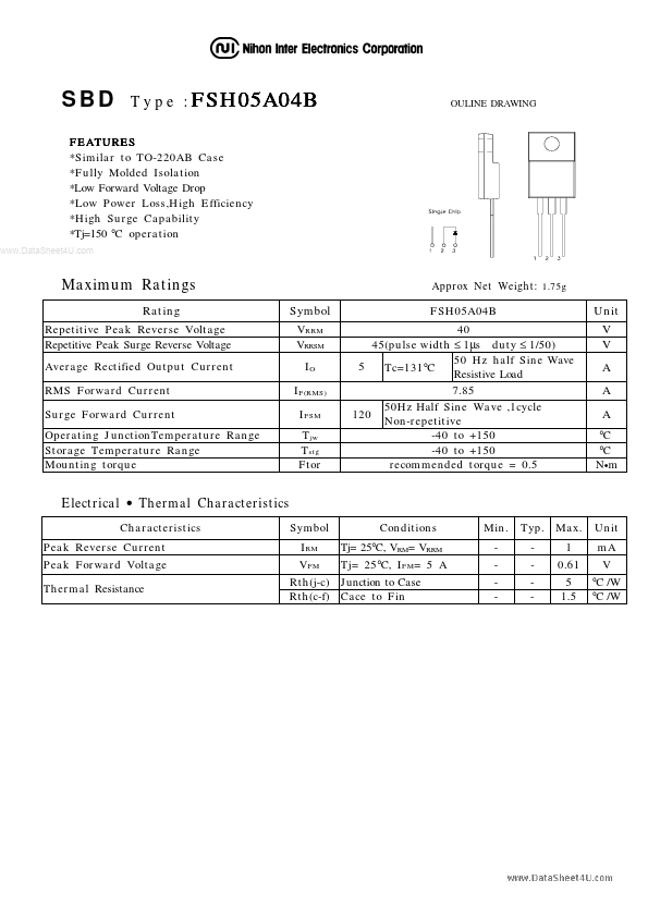 FSH05A04B Nihon Inter Electronics