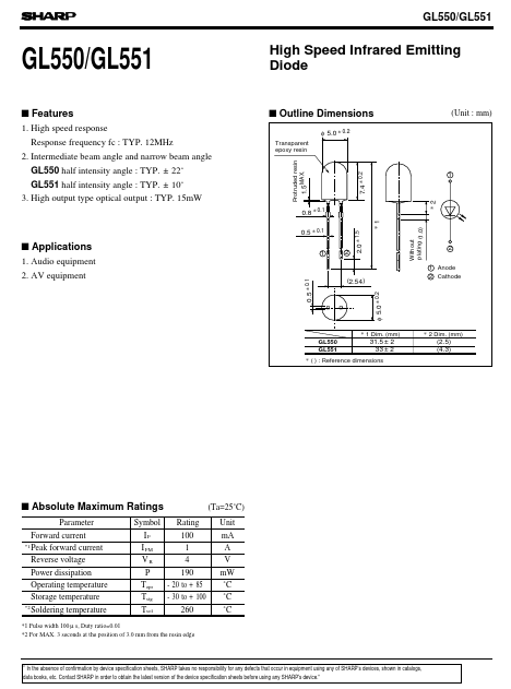 GL550 Sharp Electrionic Components