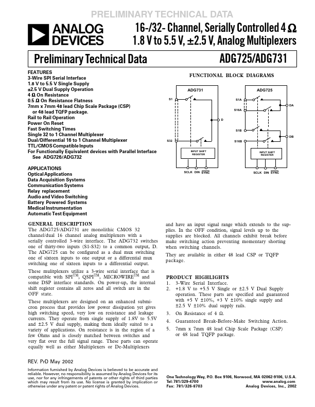 ADG725 Analog Devices