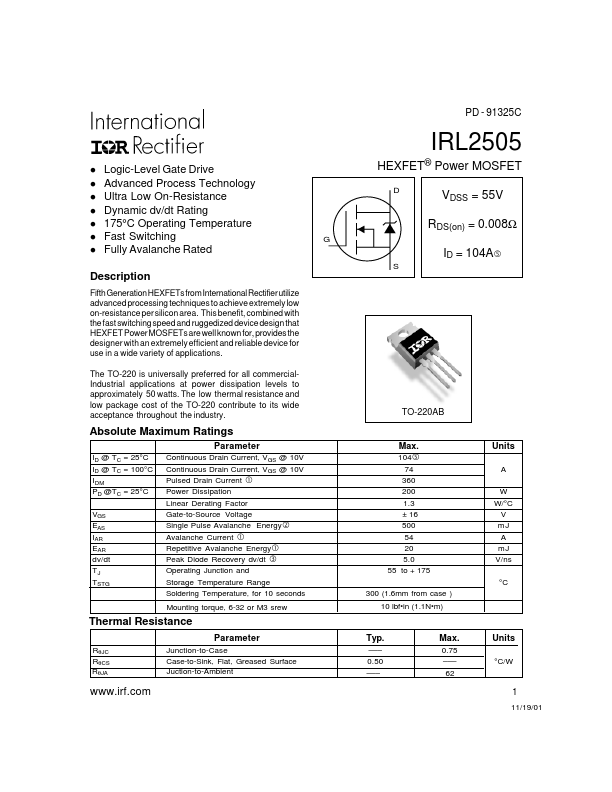 IRL2505 International Rectifier