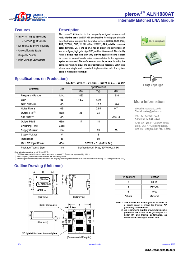 ALN1880AT Advanced Semiconductor