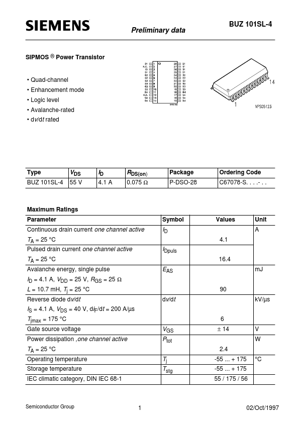 <?=BUZ101SL-4?> डेटा पत्रक पीडीएफ