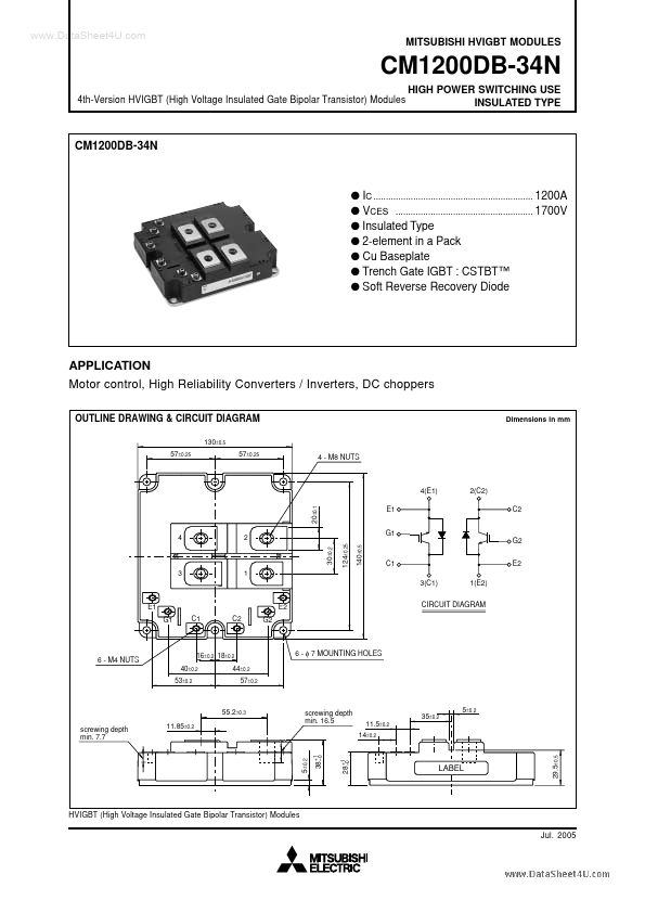 <?=CM1200DB-34N?> डेटा पत्रक पीडीएफ