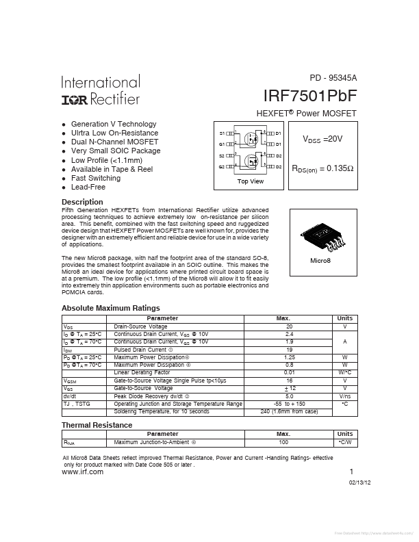 IRF7501PBF International Rectifier