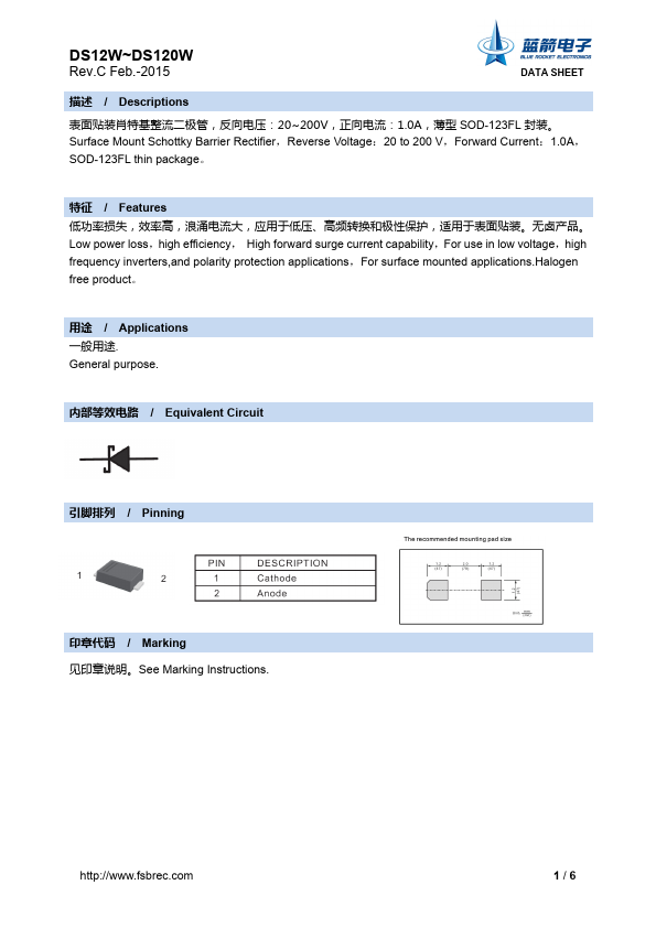 DS110W BLUE ROCKET ELECTRONICS