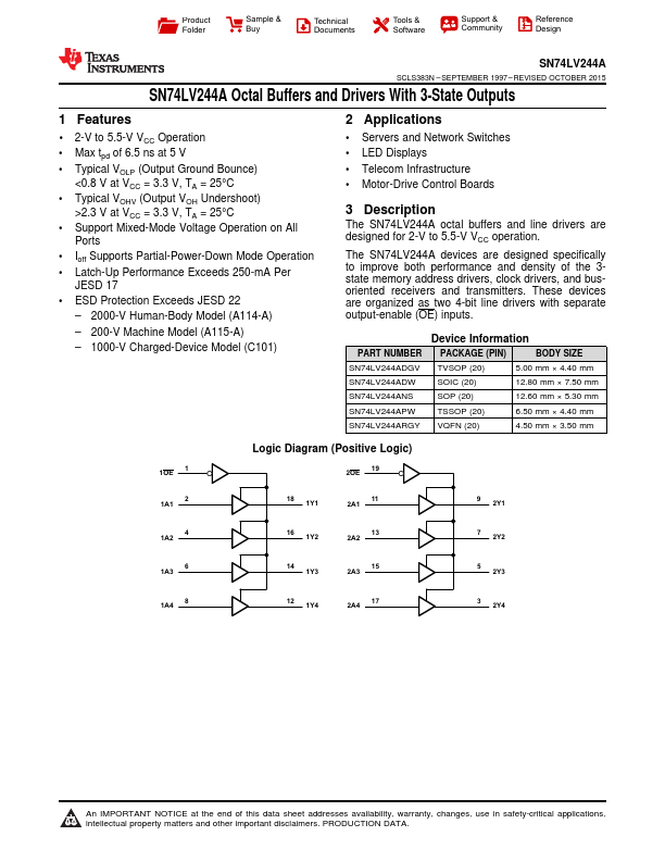 74LV244A Texas Instruments